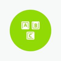 ABC block grundläggande alfabet kunskap vit glyf ikon vektor