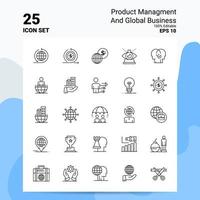 25 Produktmanagement und globales Business-Icon-Set 100 editierbare eps 10-Dateien Business-Logo-Konzept-Ideen-Line-Icon-Design vektor