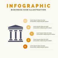 Benutzer Bank Bargeld solide Symbol Infografiken 5 Schritte Präsentationshintergrund vektor