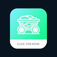 Trolley Cart Food Bangladesh Mobile App Button Android- und iOS-Line-Version vektor