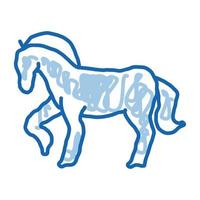 Pferd Tier Doodle Symbol handgezeichnete Abbildung vektor