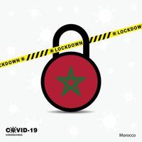 marokko sperre sperre coronavirus pandemie bewusstseinsvorlage covid19 sperrdesign vektor