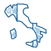 italien landkarte gekritzel symbol hand gezeichnete illustration vektor