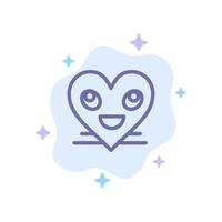 Herz Emojis Smiley Lächeln blaues Symbol auf abstraktem Wolkenhintergrund vektor
