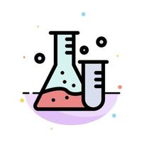 flaska rör labb vetenskap abstrakt platt Färg ikon mall vektor