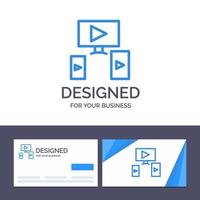 kreative visitenkarten- und logoschablonen-computervideodesign-vektorillustration vektor