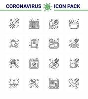 25 Coronavirus-Notfall-Iconset blaues Design wie Seifenbecken-Beckenrohre Medizin medizinische virale Coronavirus 2019nov-Krankheitsvektor-Designelemente vektor