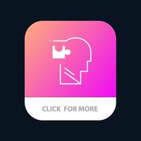 menschlicher logischer Verstand Rätsellösung mobile App-Schaltfläche Android- und iOS-Glyphenversion vektor