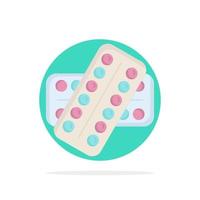 Medizin Pille Drogen Tablette Patient flache Farbe Symbol Vektor
