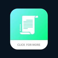 Dekret neuartiges Szenario Drehbuch Mobile App Schaltfläche Android und iOS Glyph-Version vektor