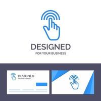 kreativ företag kort och logotyp mall finger gester hand gränssnitt kran vektor illustration