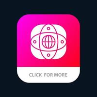 künstliche verbindung erde globale globus mobile app-schaltfläche android- und ios-glyphenversion vektor
