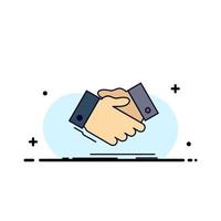 handshake handshake schütteln hand vereinbarung business flache farbe symbol vektor