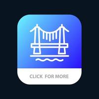 bro byggnad stad stadsbild mobil app knapp android och ios linje version vektor