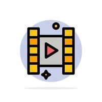 Video abspielen Film abstrakte Kreis Hintergrund flache Farbe Symbol vektor