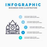 kanada center block regierung wahrzeichen linie symbol mit 5 schritten präsentation infografiken hintergrund vektor