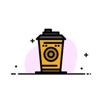 kaffe råna starbucks svart kaffe företag platt linje fylld ikon vektor baner mall