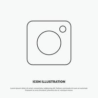 kamera Instagram Foto social linje ikon vektor