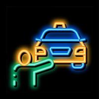 menschliche trampen online taxi neonglühen symbol illustration vektor