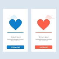kärlek hjärta tecken bröllop blå och röd ladda ner och köpa nu webb widget kort mall vektor