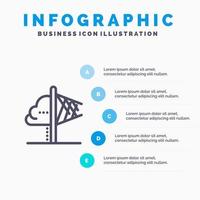 Kreativität Idee Vorstellungskraft Einsicht Inspiration Liniensymbol mit 5 Schritten Präsentation Infografiken Hintergrund vektor