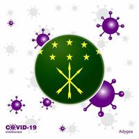 bete für adygea covid19 coronavirus typografie flagge bleib zu hause bleib gesund achte auf deine eigene gesundheit vektor