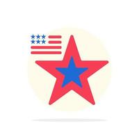 stjärna amerikan flagga USA abstrakt cirkel bakgrund platt Färg ikon vektor
