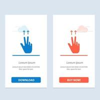 finger geste ups blau und rot jetzt herunterladen und kaufen web-widget-kartenvorlage vektor