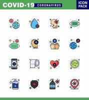 covid19 Corona Virus Kontaminationsprävention blaues Symbol 25 Pack wie Sicherheitsmaske positives Gesicht Menschen virales Coronavirus 2019nov Krankheitsvektor Designelemente vektor