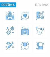 Coronavirus-Bewusstseinssymbole 9 blaues Symbol Corona-Virus-Grippe im Zusammenhang mit Notfallinfektion Türklinke Covid-Bakterien Virus-Coronavirus 2019nov-Krankheitsvektor-Designelemente vektor