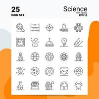 25 Science Icon Set 100 bearbeitbare Eps 10 Dateien Business-Logo-Konzept-Ideen-Line-Icon-Design vektor