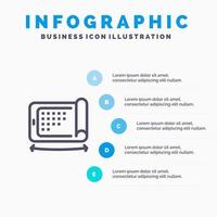 Mobile Display-Technologie flexibles Liniensymbol mit 5 Schritten Präsentation Infografiken Hintergrund vektor