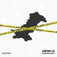 pakistanland Karta låsning mall för coronavirus pandemi för sluta virus överföring covid 19 medvetenhet mall vektor