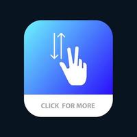 finger gester två upp ner mobil app knapp android och ios glyf version vektor