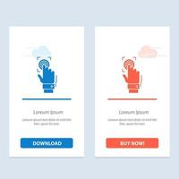 Fingerabdruck-Identitätserkennungs-Scan-Scanner, der Blau und Rot scannt Laden Sie jetzt herunter und kaufen Sie die Web-Widget-Kartenvorlage vektor