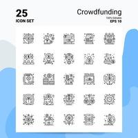 25 Crowdfunding-Icon-Set 100 bearbeitbare Eps 10-Dateien Business-Logo-Konzept-Ideen-Line-Icon-Design vektor