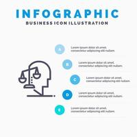 Balance Gleichgewicht menschliche Integrität Geist Liniensymbol mit 5 Schritten Präsentation Infografiken Hintergrund vektor