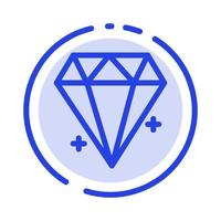 Diamant E-Commerce Schmuck Juwel blau gepunktete Linie Symbol Leitung vektor