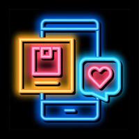 telefon app kund digital varumärke beröringspunkter neon glöd ikon illustration vektor