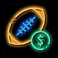 rugby boll vadhållning och hasardspel neon glöd ikon illustration vektor