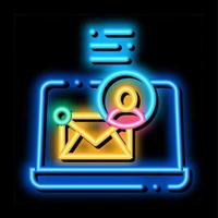 e-mail für identität neonglühen symbol illustration vektor
