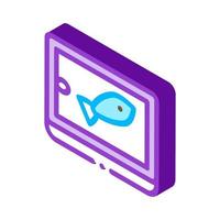 konserverad fisk tenn isometrisk ikon vektor illustration