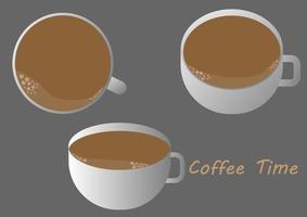 Illustrator-Vektor der Kaffeetasse in der Differenzansicht vektor