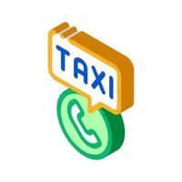 taxi ring upp telefon service uppkopplad taxi isometrisk ikon vektor illustration