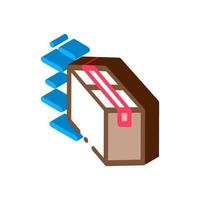 fyrkant låda post transport företag isometrisk ikon vektor illustration