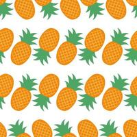 Sommermuster mit Ananas und Orangen auf weißem Hintergrund vektor