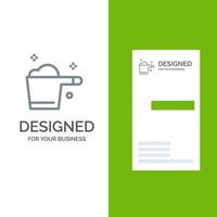 rengöring rengöringsmedel mätare hushållning grå logotyp design och företag kort mall vektor