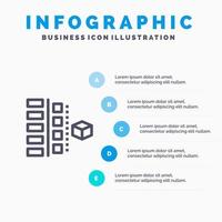 utveckling faser planen planera produkt linje ikon med 5 steg presentation infographics bakgrund vektor