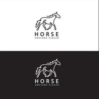 häst logotyp den där mycket modern enkel stock vektor