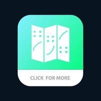 Karta navigering plats mobil app knapp android och ios glyf version vektor
